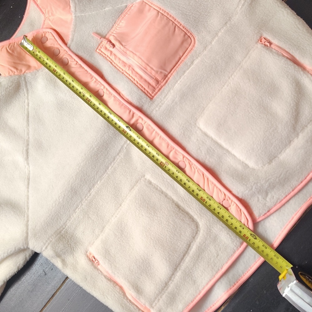 PUMA White and NEON ORANGE Fleece Jacket/Sweater - Picture 10 of 13